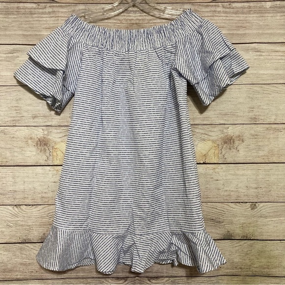 Romeo & Juliet off Shoulder Mini Dress Ruffle Sleeve Cut Out Back Medium - Picture 1 of 12